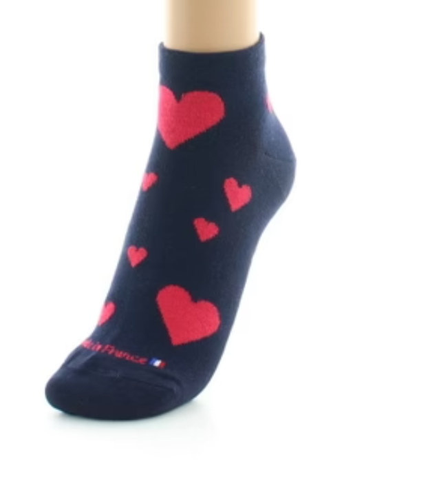 Chaussettes coton coeurs marine Dagobert 3