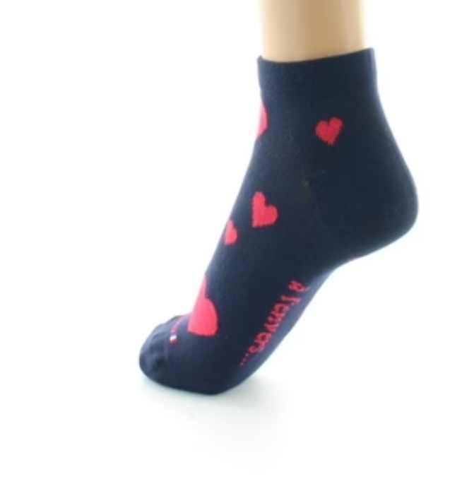 Chaussettes coton coeurs marine Dagobert 4