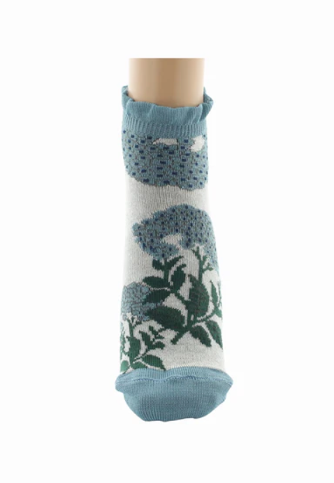 Socquettes coton fleurs bleues Berthe 3