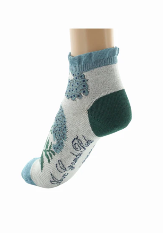 Socquettes coton fleurs bleues Berthe 6