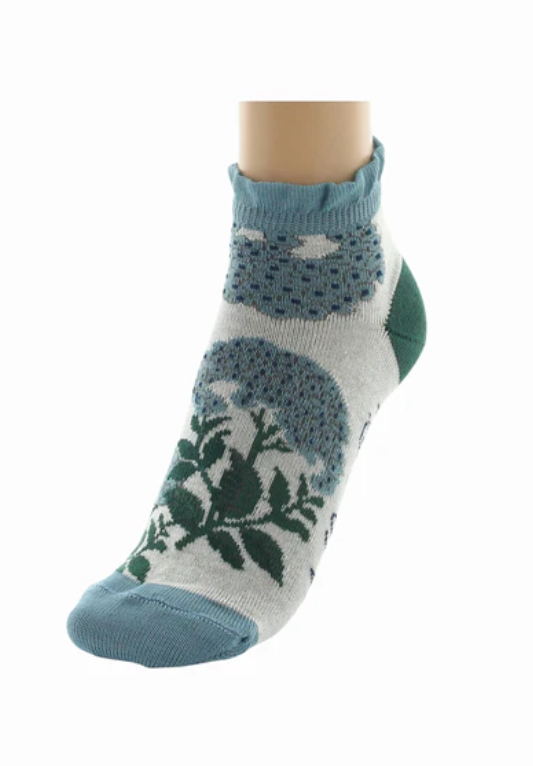 Socquettes coton fleurs bleues Berthe 4