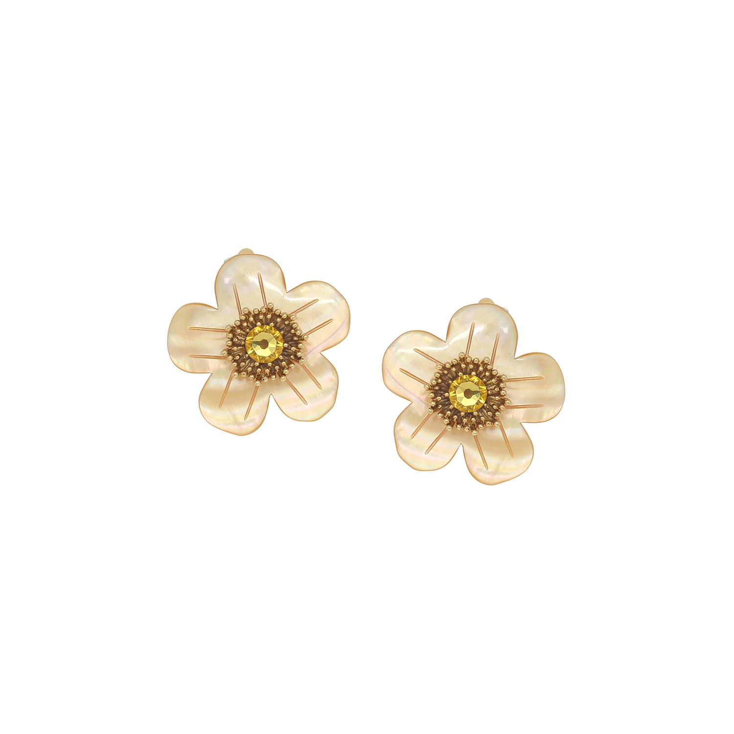 Boucles d\'oreilles clips bouton d\'or - Goldie