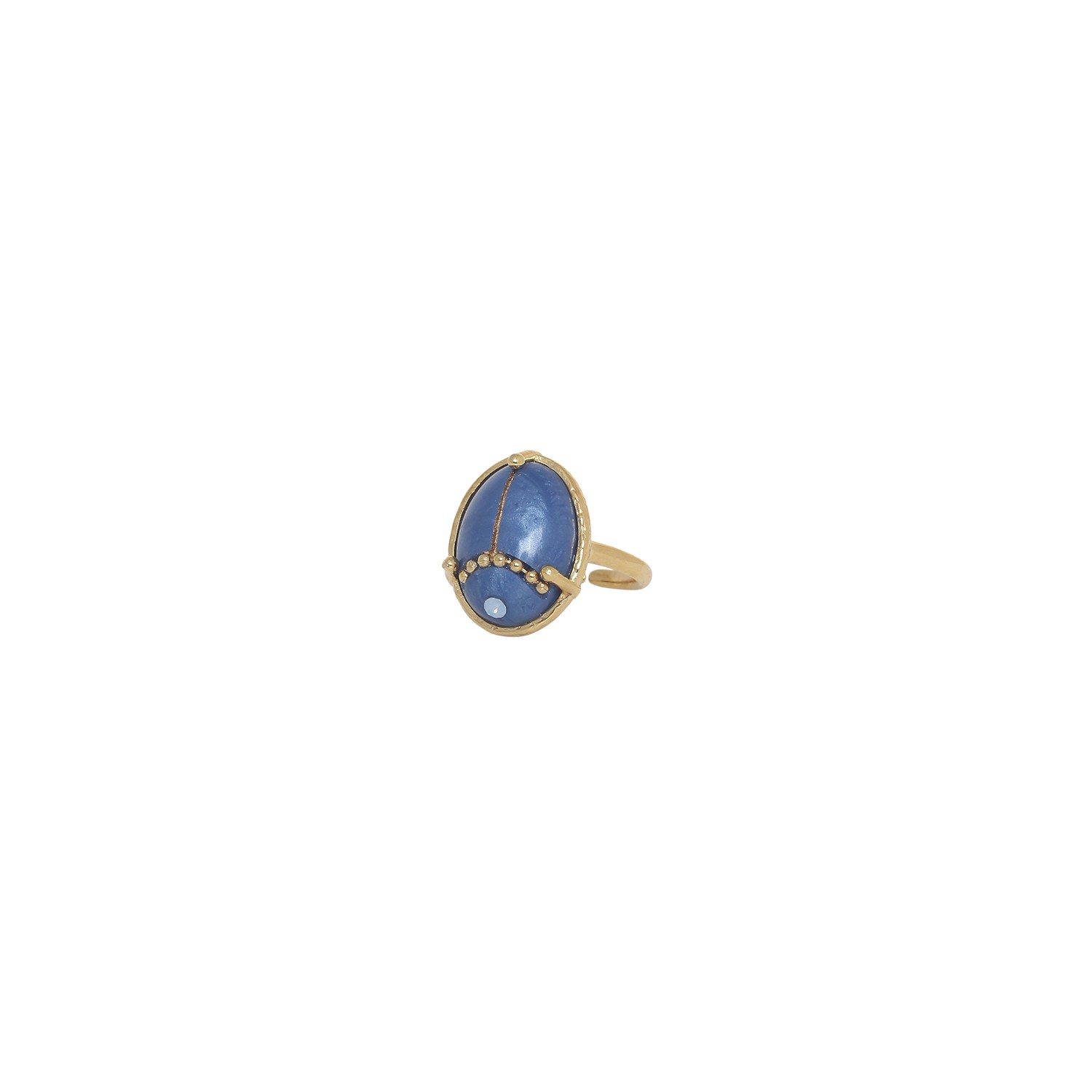 Bague ajustable scarabée bleu - Palma