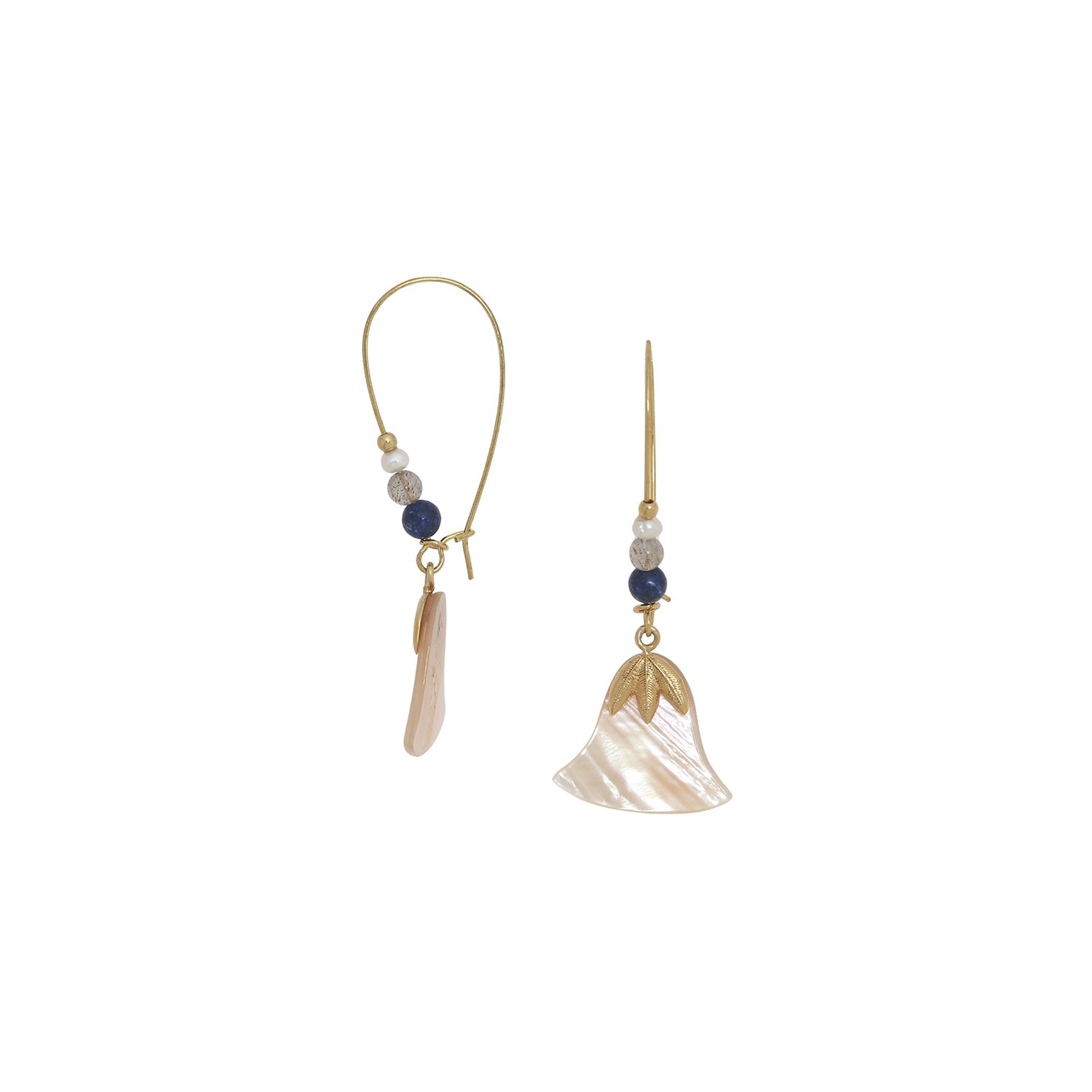 Boucles d\'oreilles grand crochet perlé - Palma