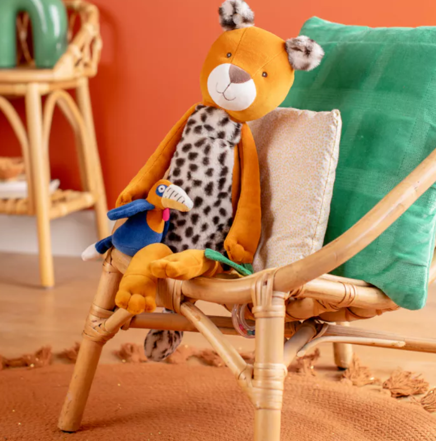 Peluche d\'activités Grand léopard Taïgo - La forêt Mawa