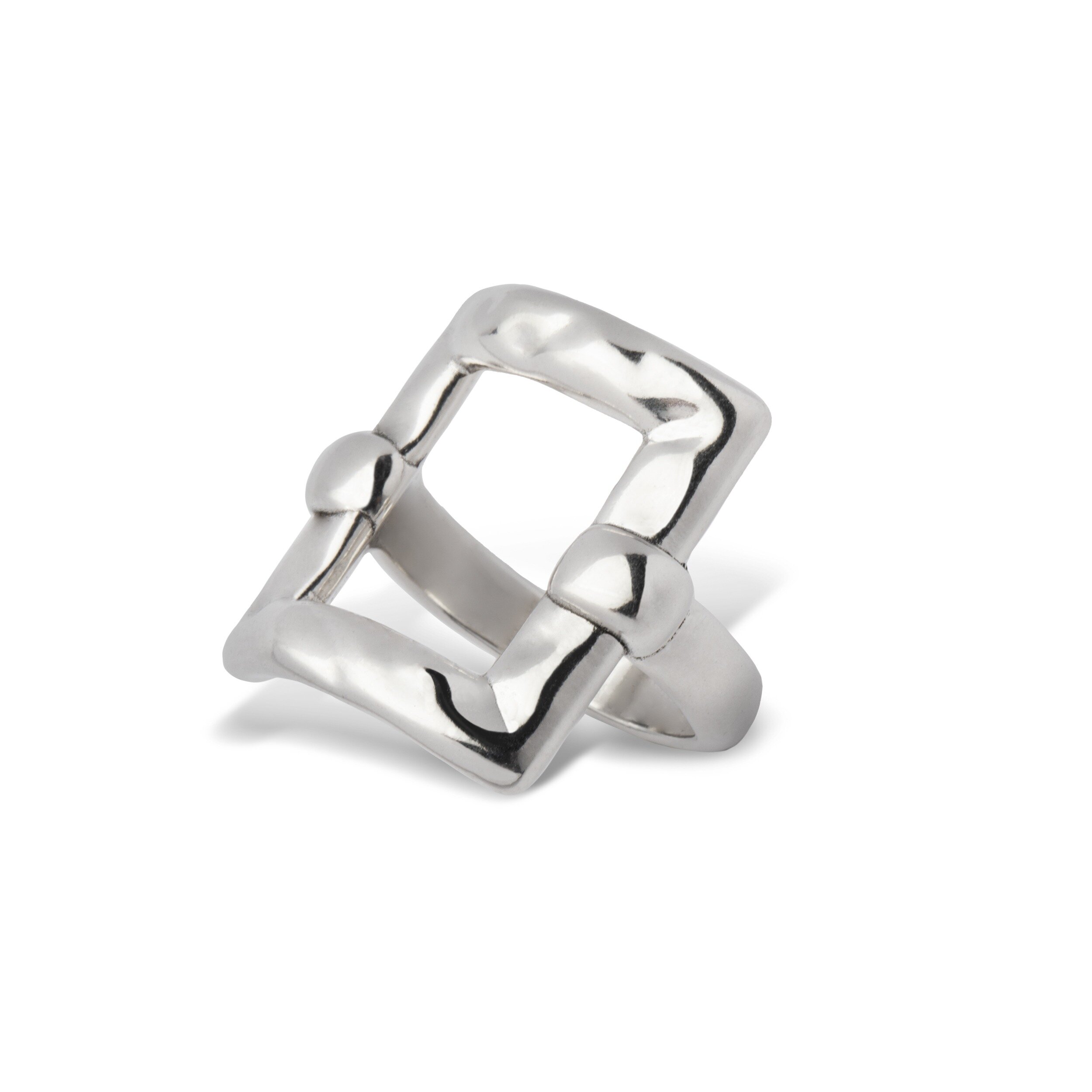 Bague Carré Torsadé - Plaqué Argent 20 Microns