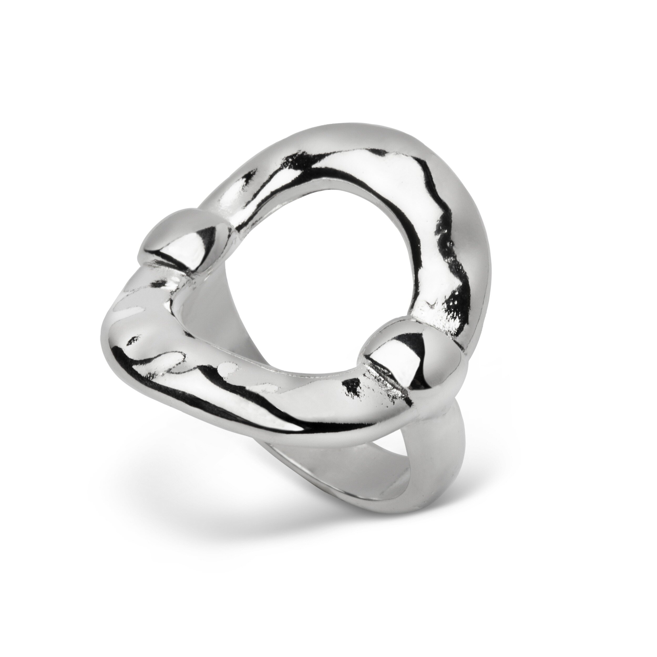 Bague Rond Torsadé - Plaqué Argent 20 Microns
