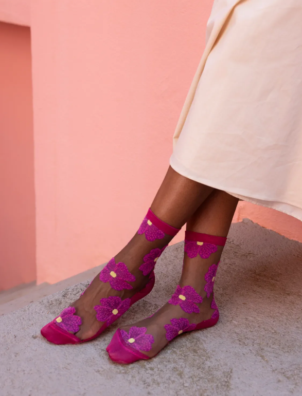 Chaussettes transparentes - Murano Fuchsia