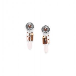 Petites boucles d\'oreille trois rangs - Terre Douce