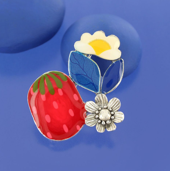 Broche Délice - Argent rouge