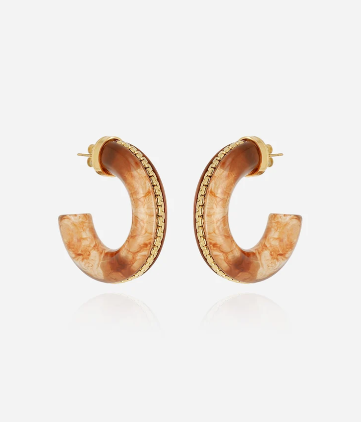 Boucles d\'oreilles Monge - Marron
