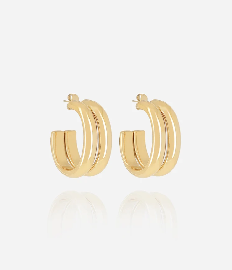 Boucles d\'oreilles Loïs - Acier doré
