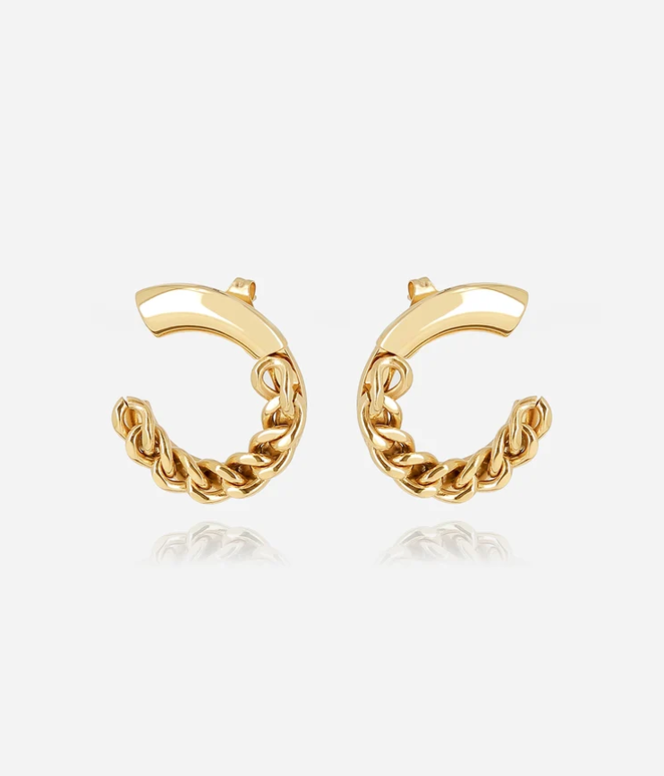 Boucles d\'oreilles Carbonio - Acier doré
