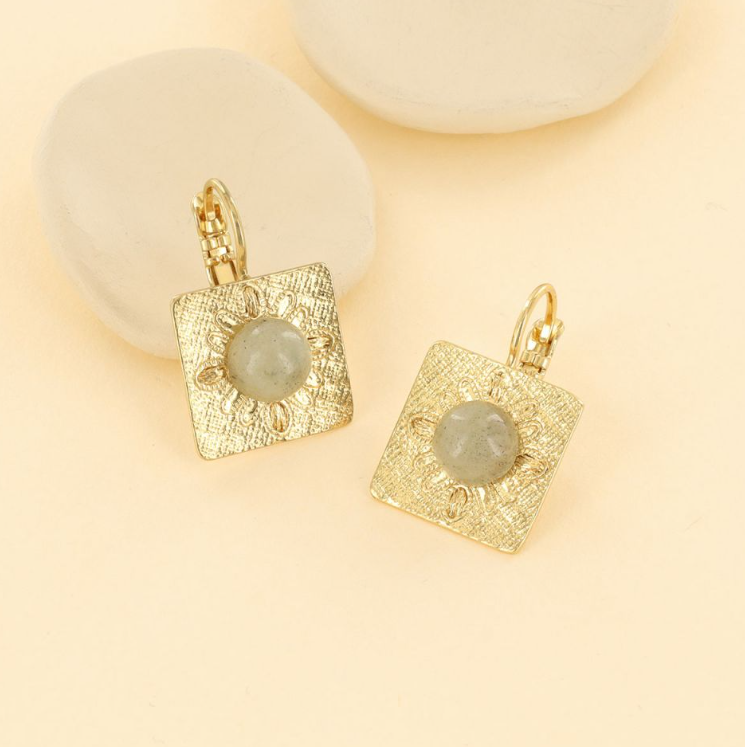 Dormeuses Ikat - Dore gris