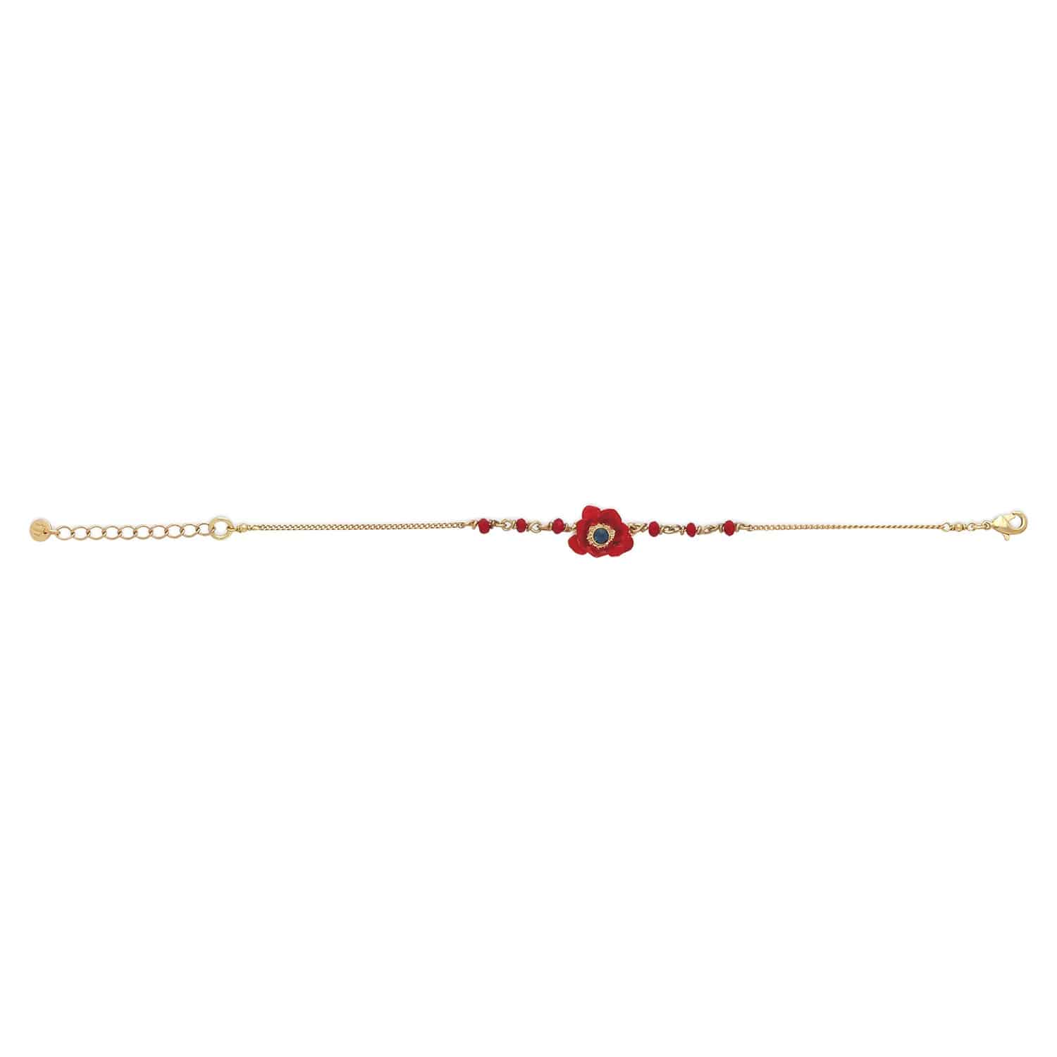Bracelet petite anémone rouge Scarlet, autre vue