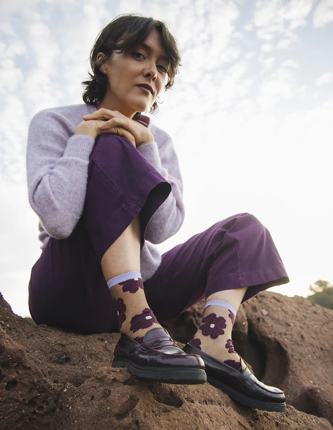 Chaussettes transparentes Murano Violette, photo 5