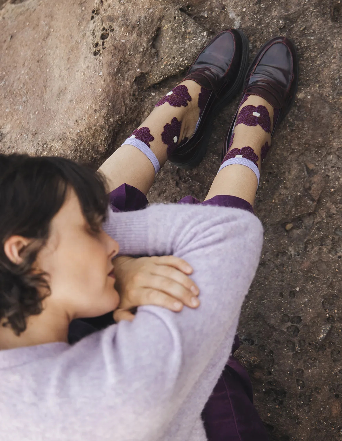 Chaussettes transparentes Murano Violette, photo 6
