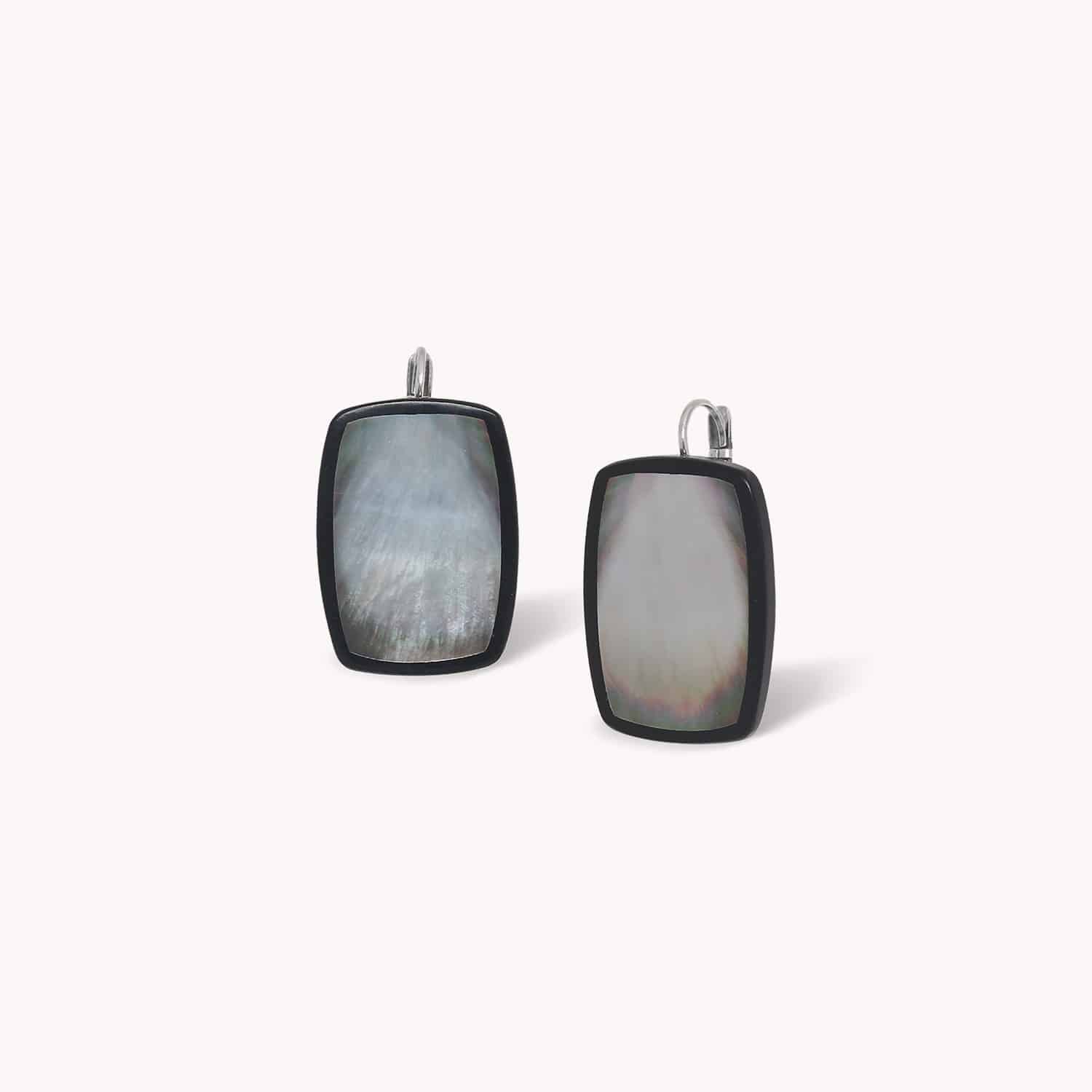 Boucles d\'oreilles dormeuses rectangulaires - Calypso