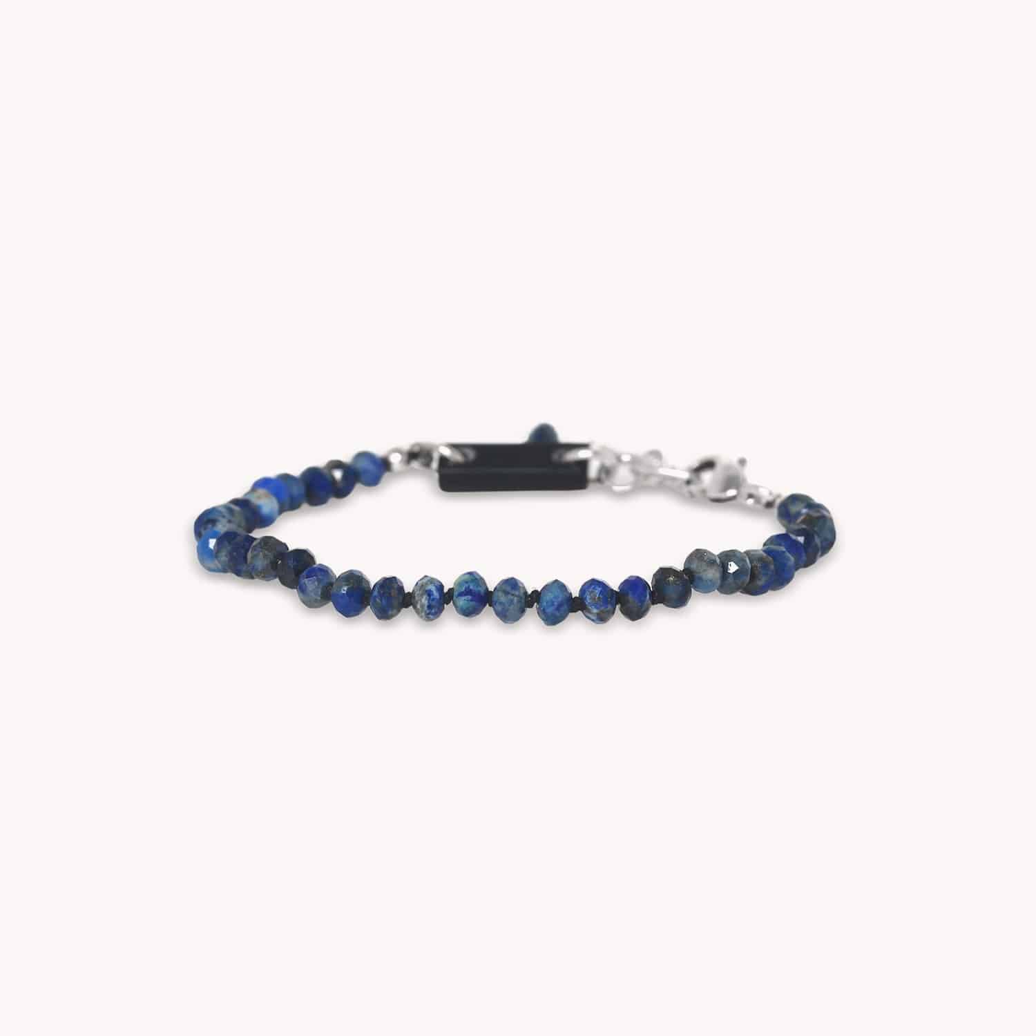 Bracelet ajustable fin en lapis lazuli - Calypso