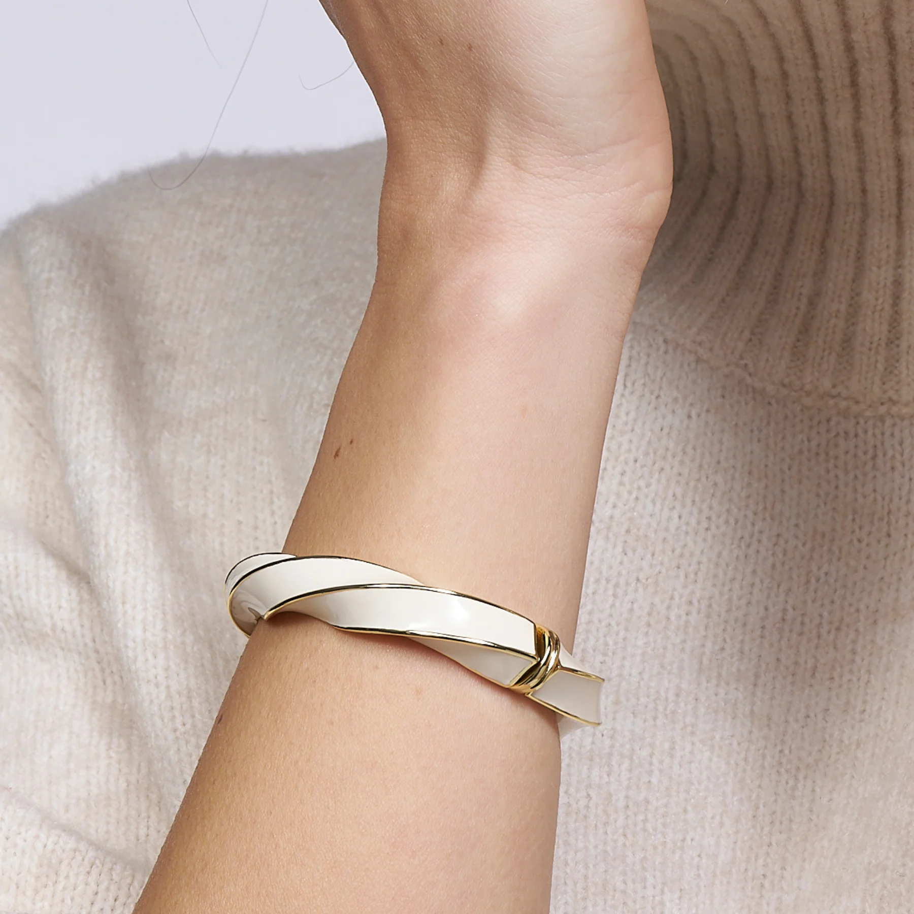 Bracelet Twist torsadé Blanc Sable Bangle Up, photo 3
