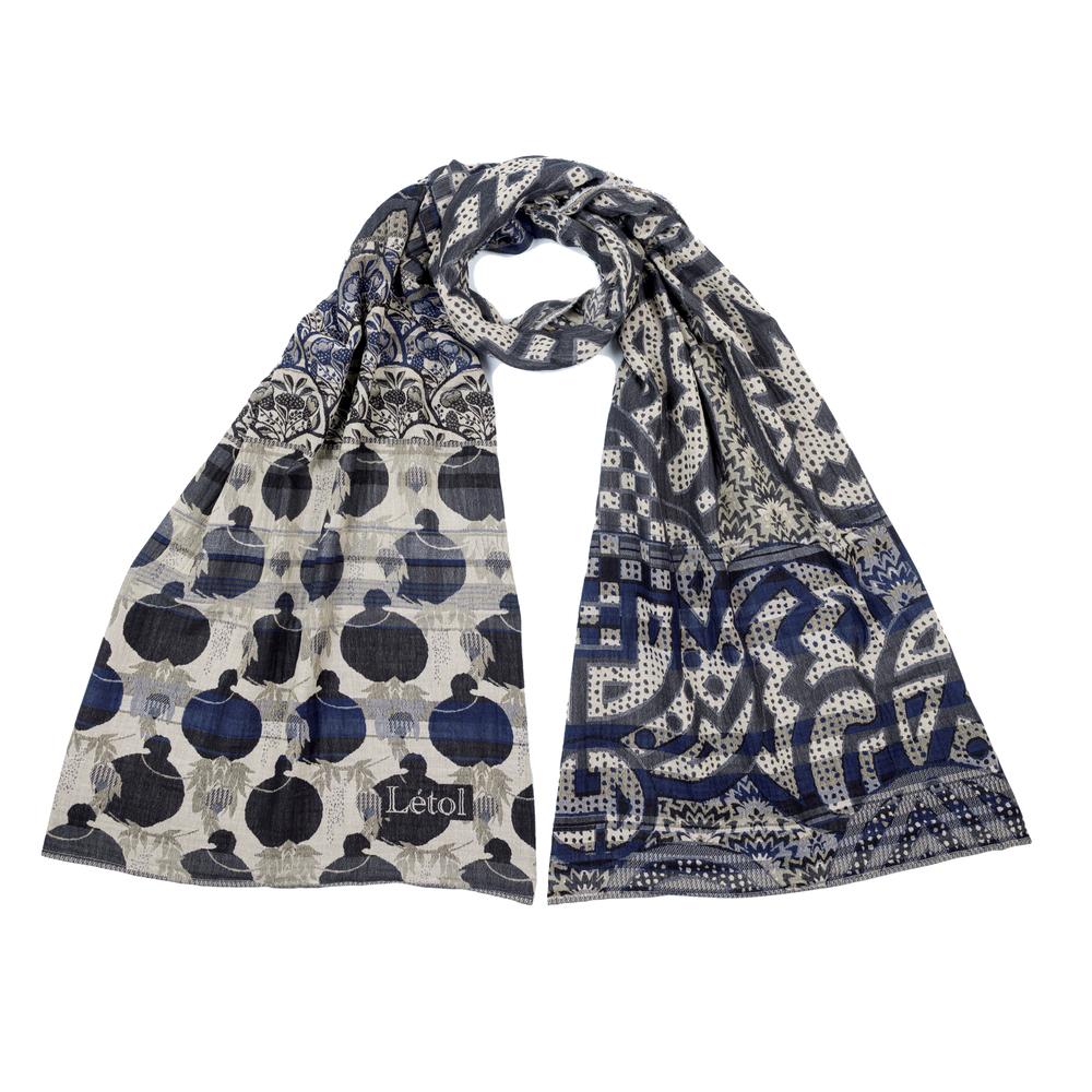 Foulard Gisèle - Gris Bleu