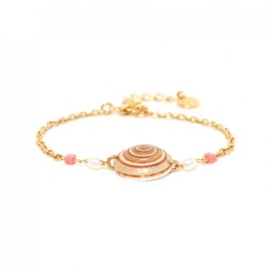 Bracelet chaîne petit coquillage spirale - Tamara