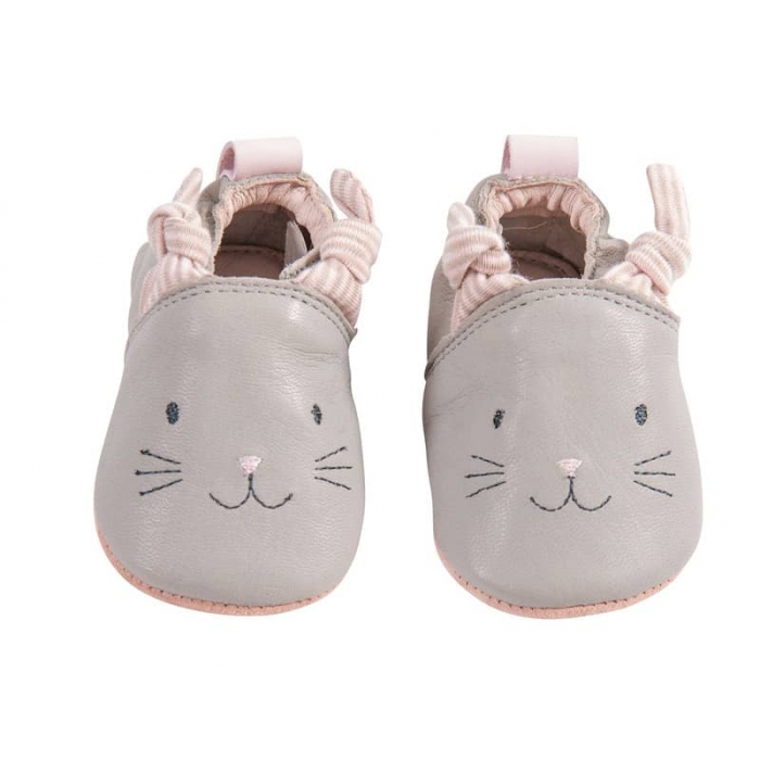 Chaussons cuir chat - Les Petits Dodos