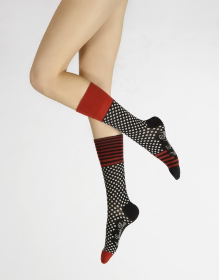 Chaussettes en laine - Pois & Rayures