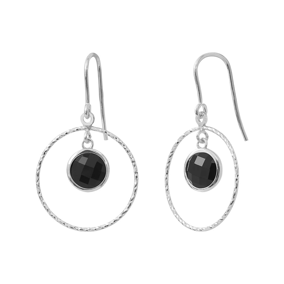 Boucles d\'oreilles Taj Mahal Solo Cristal Noir