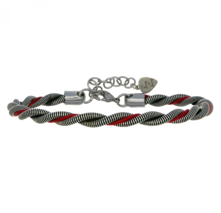Bracelet Twist et cordon rouge en Corde de Basse
