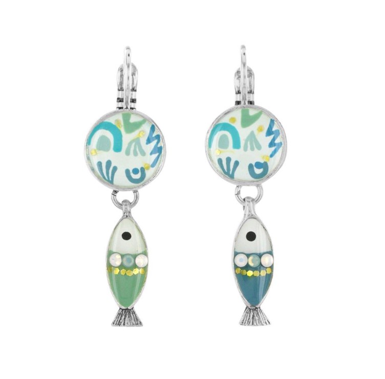 Boucles d\'oreilles pampille poisson - Alaska