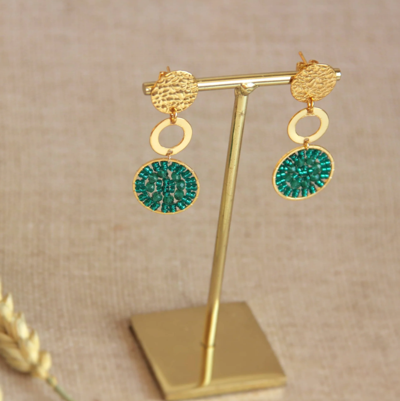 Boucles d\'oreilles Nevada - Vert Emeraude