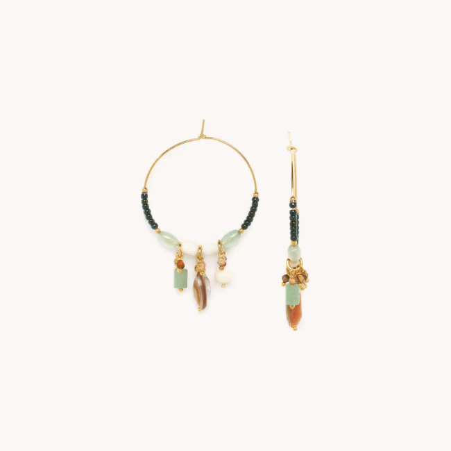 Boucles d\'Oreilles créoles pampilles - MENTHE À L\'EAU