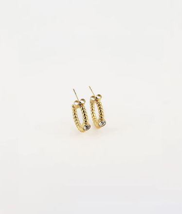 Boucles d\'Oreilles Zana - Acier doré