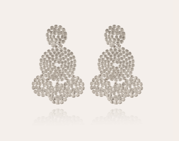 Boucles d\'oreilles Lucky Sequin petit modèle argentées