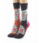 chaussettes_fleurs_orange_bordeaux_3