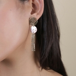 boucles oreilles fauve poussoir chaine strass herval 3