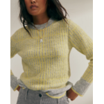 Pull col rond en maille fantaisie-jaune-paz-torras-1