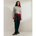 Pull fantaisie femme avec œillets métalliques -gris-paz-torras-4