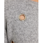 Pull fantaisie femme avec œillets métalliques -gris-paz-torras-5