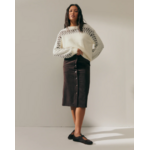 Pull jacquard effet fourrure pour femme avec fil métallisé-blanc-paz-torras-2