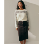 Pull jacquard effet fourrure pour femme avec fil métallisé-blanc-paz-torras-1