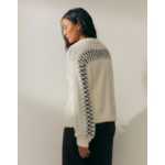 Pull jacquard effet fourrure pour femme avec fil métallisé-blanc-paz-torras-4