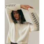 Pull jacquard effet fourrure pour femme avec fil métallisé-blanc-paz-torras-3