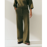 Pantalon large en tricot pour femme avec taille élastique-kaki-paz-torras-1