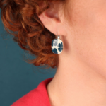 dormeuses gomme ovale argent bleu 2