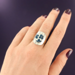 bague gomme argent bleu 2
