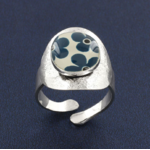 bague gomme argent bleu 1