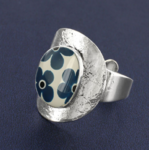 bague gomme argent bleu 5