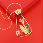 collier bocal dore rouge taratata 2